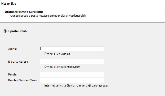 Outlook Uygulamasında Acıbadem Mail Oturum Açma
