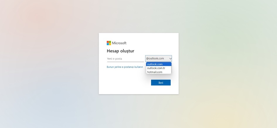 Hotmail Hesap Oluştur