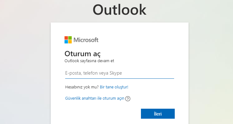 hotmail.com giriş 2024