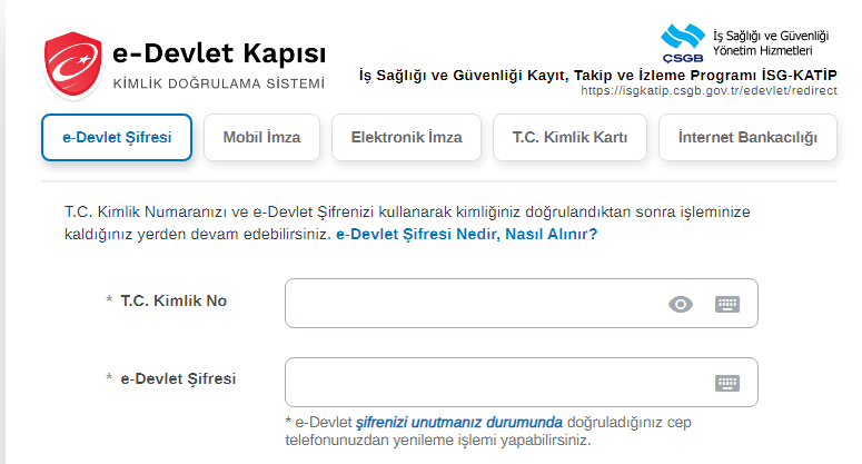 İsg Katip E Devlet Giriş