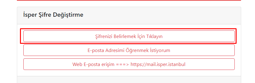 isper mail şifre alma