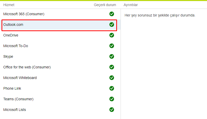 Outlook Giriş Açılmıyor