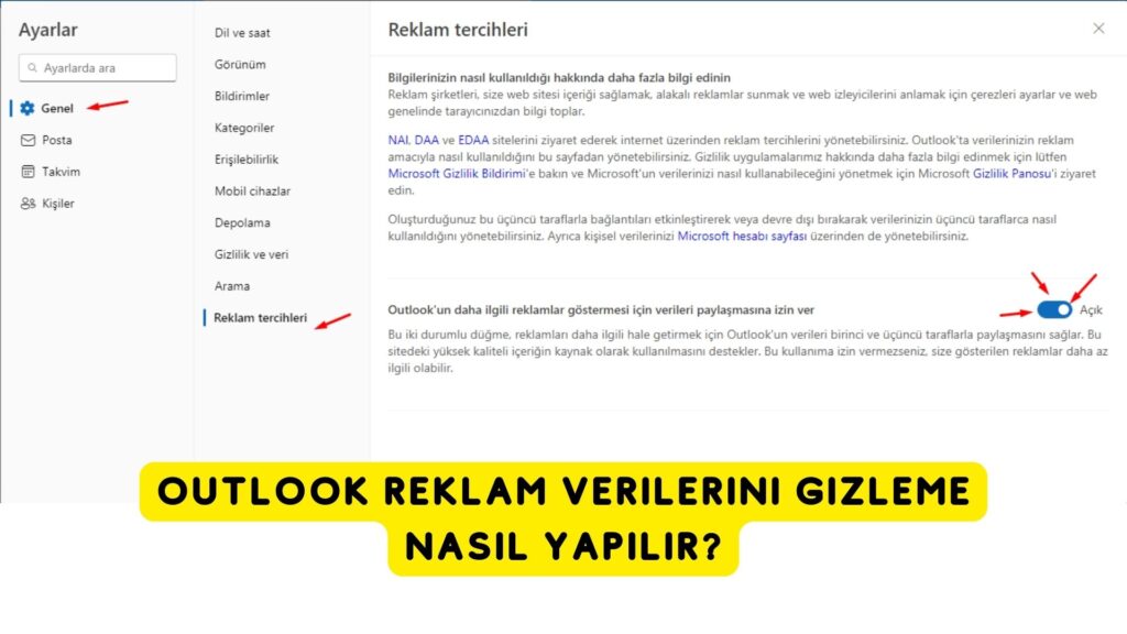 Outlook Reklam Verilerini Gizleme Nasıl Yapılır?