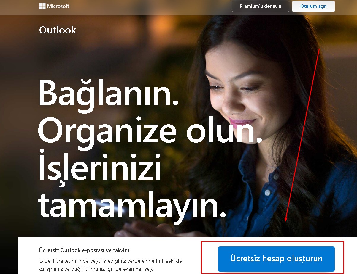 hotmail e-posta alma