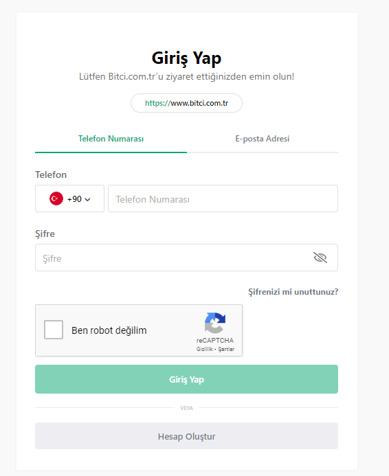 Bitci Uygulamasına Giriş Yapamıyorum