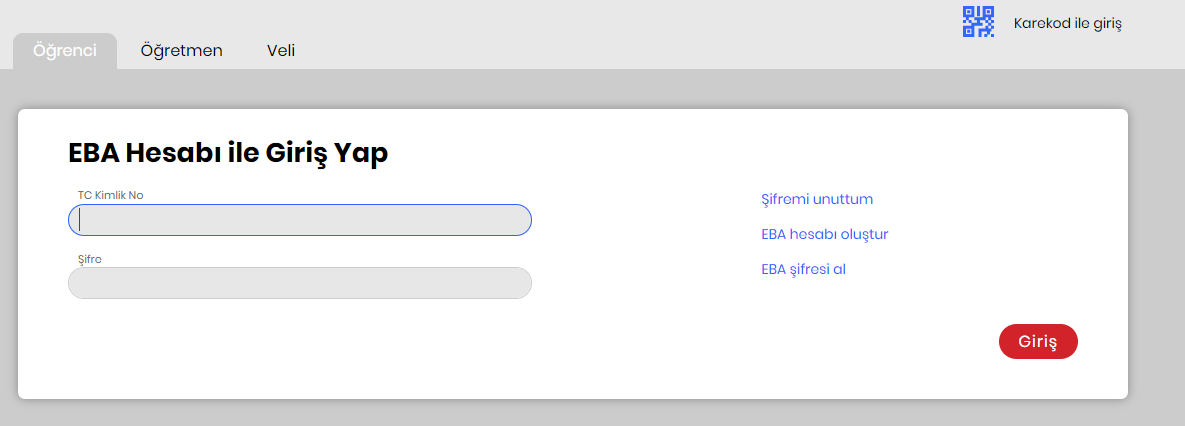 EBA Öğrenci Girişi