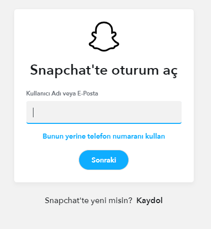 Snapchat Web Giriş